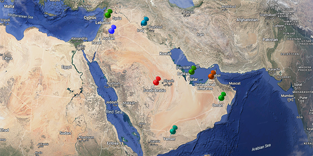 Map of the Middle East