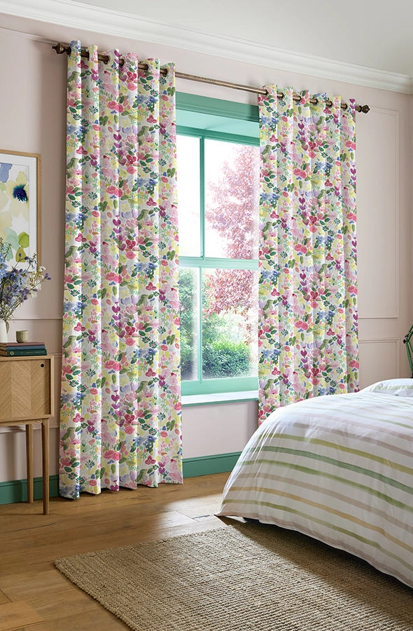 Room with flower design curtains from Bluebellgray collection