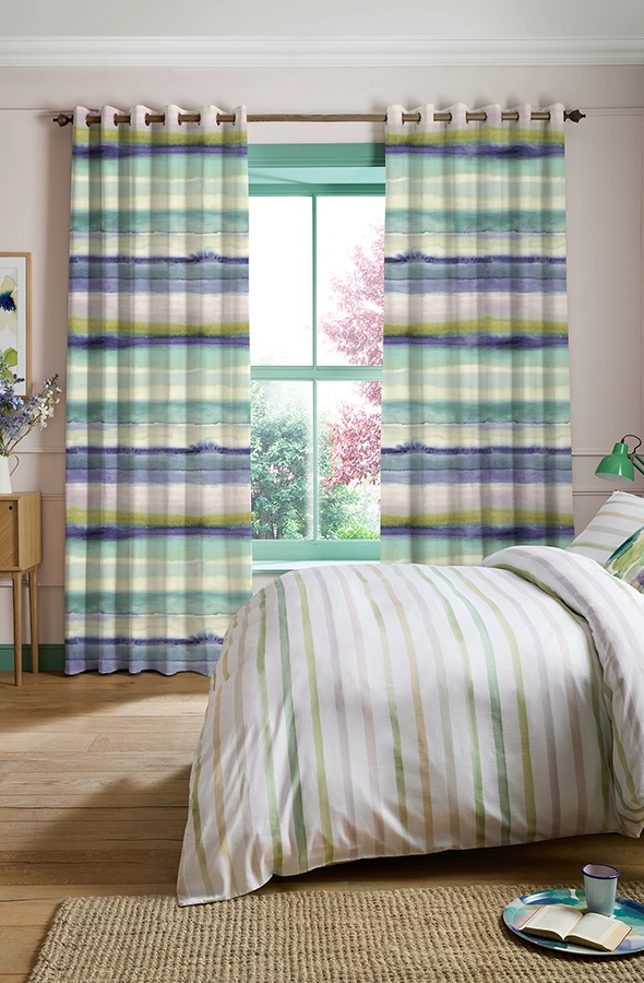 Room with colourful stripe curtains from Bluebellgray collection