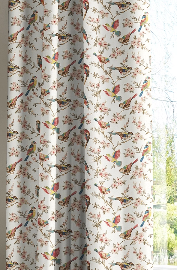 Room with green bird design curtain from Cath Kidston