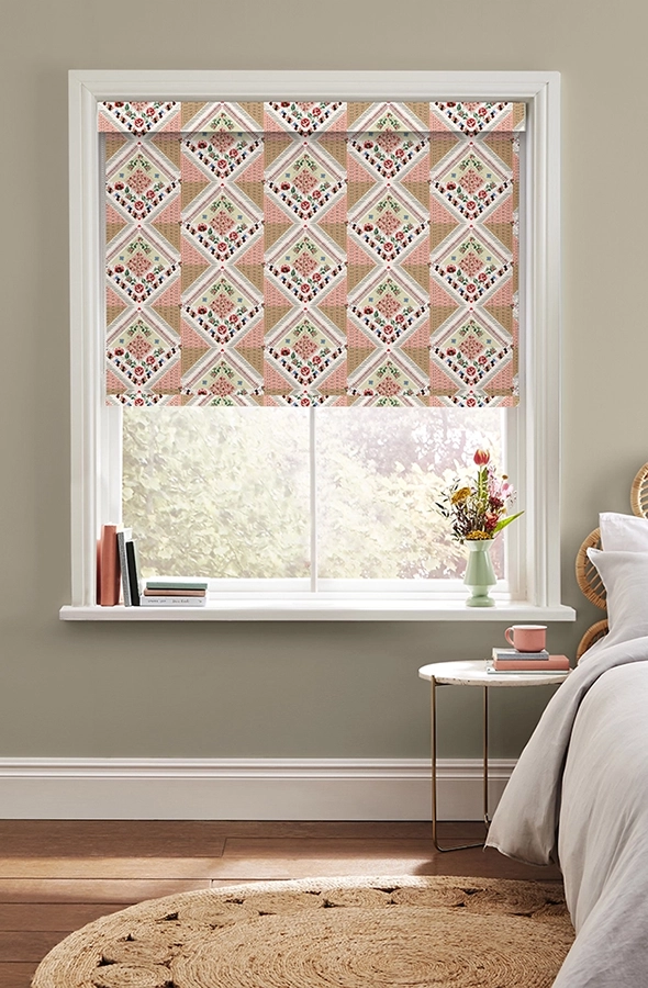 Room with geometric design roller blind from Cath Kidston