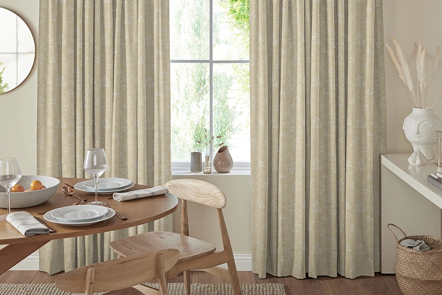 Dining room with yellow floral curtains from Edit Softs Vol.2 collection