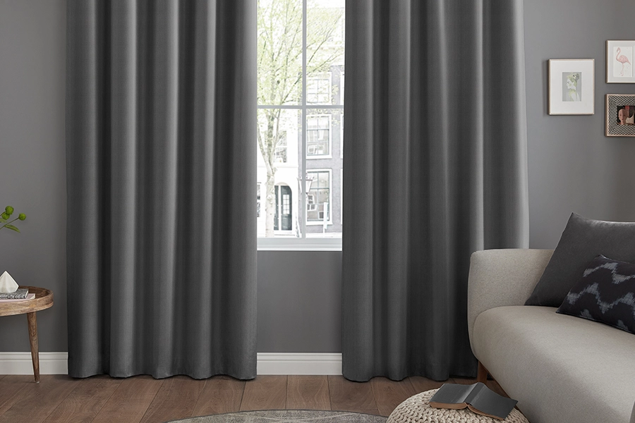 Bedroom with silver roman blind from Edit Softs collection