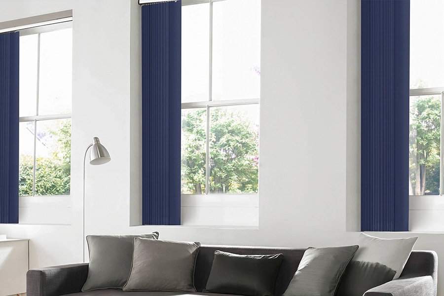Plain navy vertical blinds from Edit Vertical collection