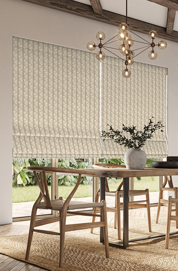 Natural Floral Stripe Roman Blind from Simply Softs Collection