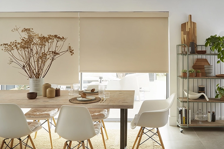 Room with cream colour roller blind from illumin8 Simply™ Roller Collection