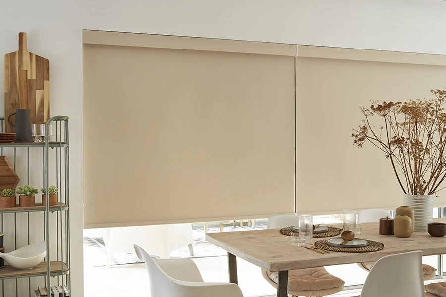 Plain beige roller blinds from Simply Rollers collection
