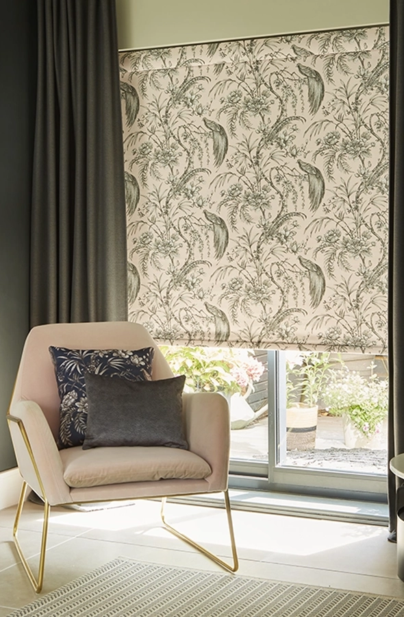 Room with bird design roller blind form illumin8 Simply™ Roller Collection