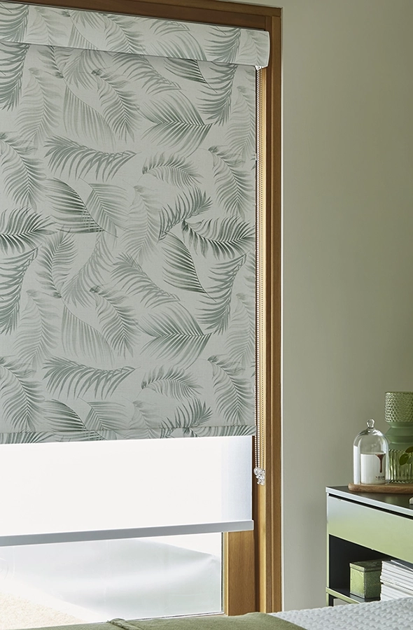 Room with natural feathers design roller blind from illumin8 Simply™ Roller Collection