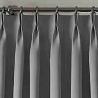 Curtains with double pinch pleat headings