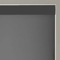 Roller blinds with anthracite cassette headrail