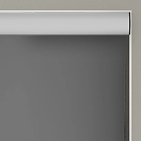 Roller blinds with silver cassette headrail