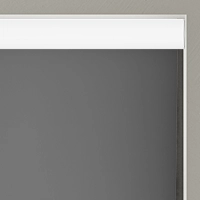 Roller blinds with white cassette headrail