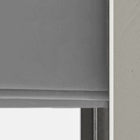 Roman blinds with stacked fabric