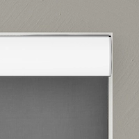 Roman blinds with white cassette headrail